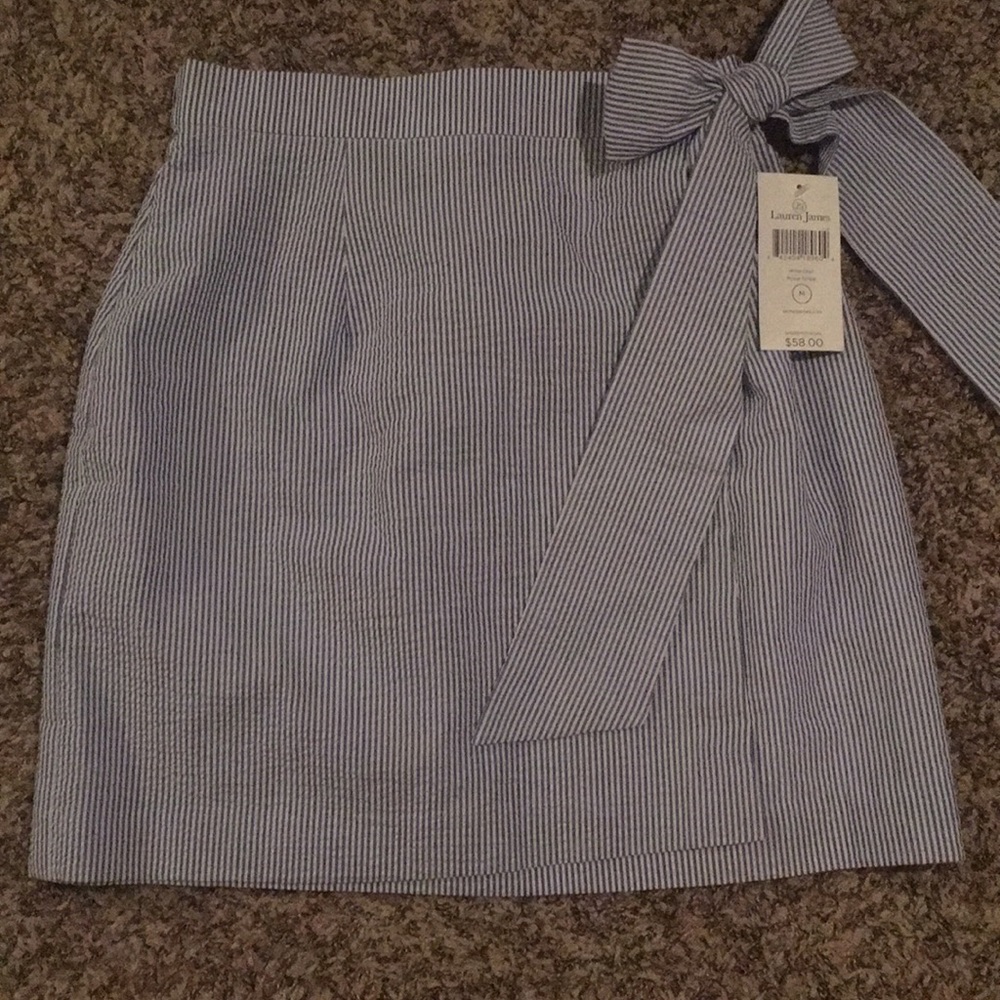 Lauren James Seersucker Wrap Skirt - New